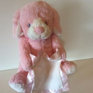 Peek-A-Boo Furry Friend Pink Plush Easter Spring  Puppy 10”